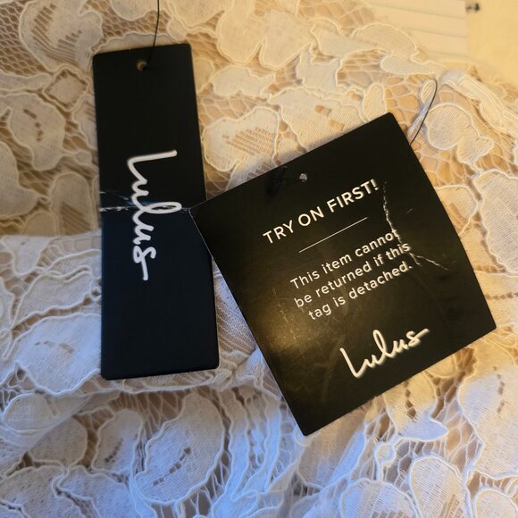 🏷️ NWT  🏷️ LULUS  Flynn White Lace Maxi Dress Wedding sz S - Picture 10 of 16